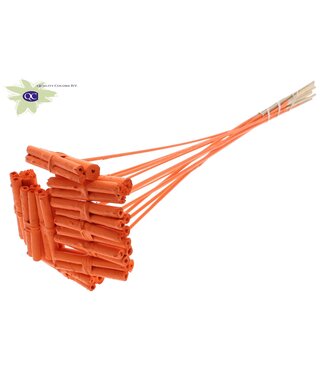 QC Jute Stick Posy on stem Covered Orange | Per 50 stuks