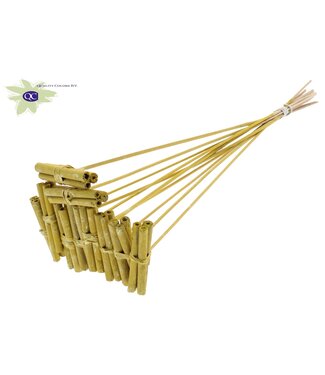 QC Jute Stick Posy on stem Metallic Yellow | Per 50 stuks