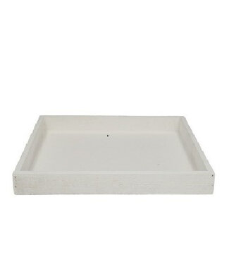 4A Wit houten dienblad | Diameter 30 centimeter | Hoogte 3.5 centimeter | Per 4 stuks