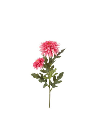 4A Fleurs artificielles de chrysanthème rose foncé | Longueur 51 centimètres | Par 6 pièces