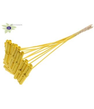 QC Jute Stick Posy on stem Covered Yellow | Per 50 stuks