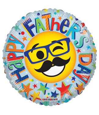 4A Emoji gemengde kleuren folie ballon Happy Fathers Day | Hoogte 45 centimeter | Per 10 stuks