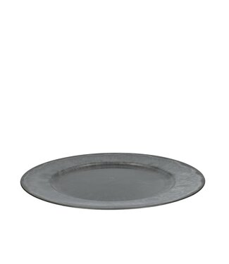 4A Assiette en mélamine plastique gris | Diamètre 33 centimètres | Par 12 pièces