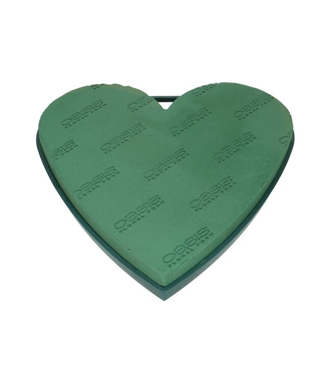 Green Oasis Naylorbase floral foam heart | Diameter 33 centimetres | Available to order in sets of 2