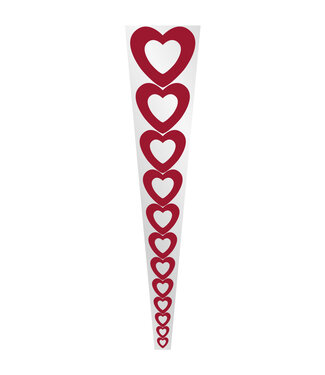 4A Moederdag Hoes 1Roos Heart 54*12*3cm x50  | Per stuk