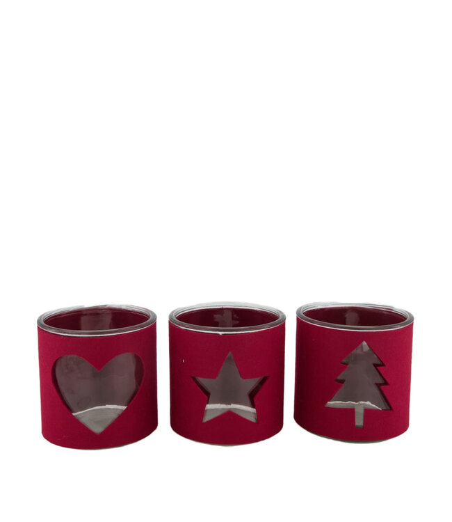 Kerst Glas vilt d12.5*12cm ass. | Per 18 stuks te bestellen