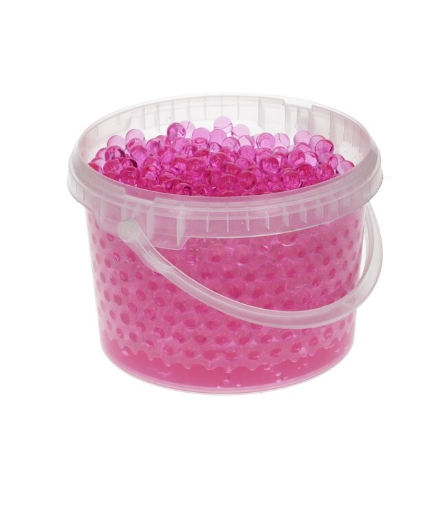 Pink decorative gel pearls for garnishing | Pearl diameter 9 millimetres | Bucket content 2.5 litres | Available for individual purchase