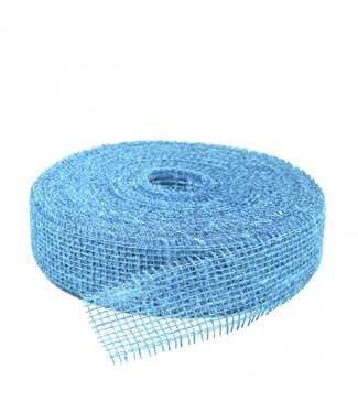 4A Lichtblauw jute lint | Breedte 50 millimeter | Lengte 40 meter   | Per stuk