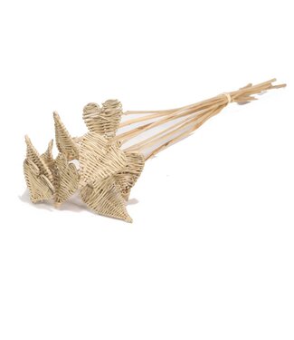 LDD Lata heart 8 centimeter o/s flat 10pc natural | Per 12 stuks