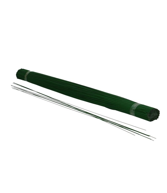 Dark green lacquered flower wire blunt | 7 millimetres thick | Length 50 centimetres | Weight 2.5 kilograms | Ordered by piece