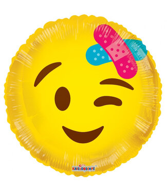 4A Gele folie ballon pleister Emoji | Hoogte 45 centimeter | Per 10 stuks