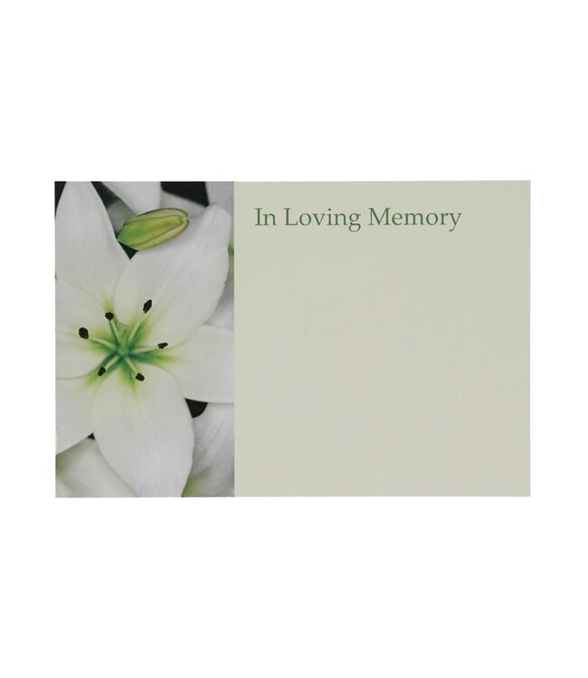 Labels Kaart 9*6cm x50 Memory Lily | Per stuk te bestellen