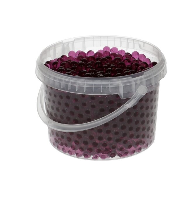 Perles de gel déco couleur fuchsia pour garniture | Diamètre de la perle 9 millimètres | Contenu du seau 2,5 litres | À commander à l'unité