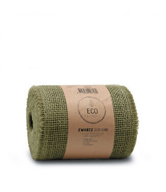 4A Olijfgroen jute lint | Breedte 150 millimeter | Lengte 10 meter   | Per stuk