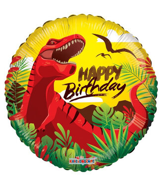 4A Dinosaurier Folienballon Happy Birthday | Höhe 45 Zentimeter | Pro 10 Stück