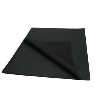 4A Zwart zijde papier vel | Afmetingen 50 x 75 centimeter | Gewicht 17 gram | 480 vellen per verpakking | Per stuk