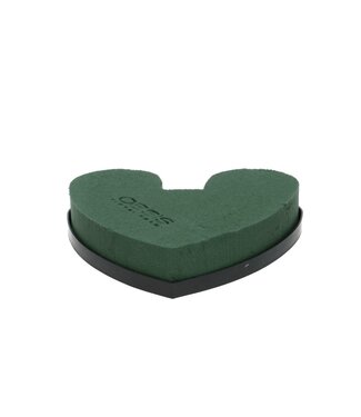 4A Grünes Oasis-Steckschaum-Herz | Abmessungen 16 x 16,5 x 3 Zentimeter | Pro 4 Stück