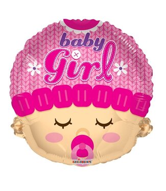 4A Roze folie ballon Baby Girl | Hoogte 45 centimeter | Per 10 stuks