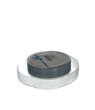 4A Zilverkleurig Organza lint | 25 millimeter breed | Lengte 50 meter   | Per stuk