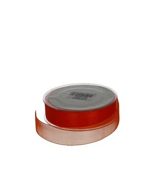 4A Oranje Organza lint | 25 millimeter breed | Lengte 50 meter   | Per stuk