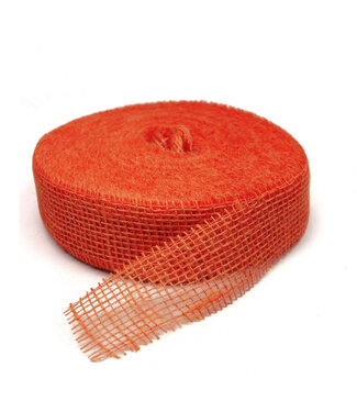 4A Oranje jute lint | Breedte 50 millimeter | Lengte 40 meter   | Per stuk