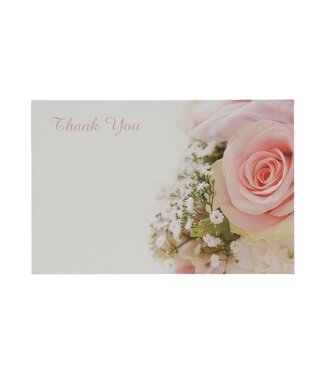4A Labels Kaart 9 x 6 centimeter x50 Th.You Roses  | Per stuk