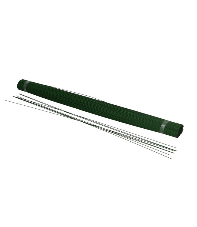 Dark green lacquered flower wire blunt | 10 millimetres thick | Length 50 centimetres | Weight 2.5 kilograms | Ordered by piece