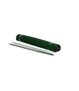 4A Dunkelgrün lackierter Blumendraht stumpf | 9 Millimeter dick | Länge 30 Zentimeter | Gewicht 2,5 Kilogramm | Pro Stück