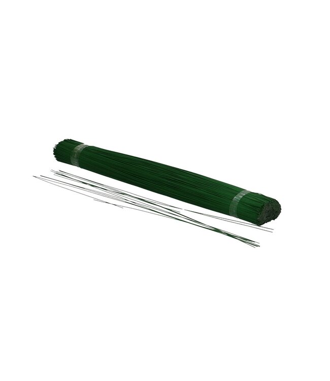 Dark green lacquered flower wire stub | 7 millimetres thick | Length 40 centimetres | Weight 2.5 kilogrammes | Ordered by piece