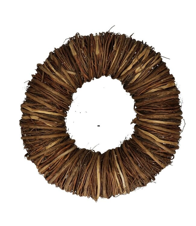 Naturelle bruine Mactan gras krans | Diameter 35 centimeter | Per krans te bestellen