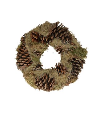 4A Natural wreath with pine cones and moss | Diameter 25 centimetres | Per piece