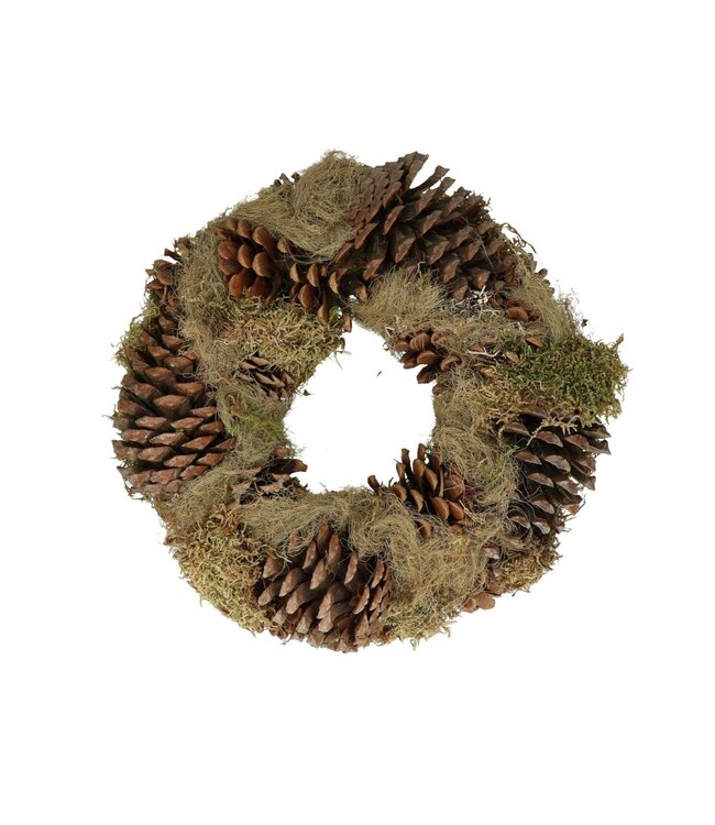 Natural wreath with pine cones and moss | Diameter 25 centimetres | Order per wreath