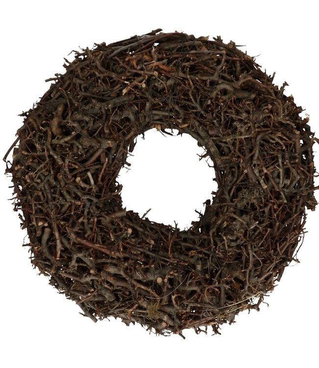 Couronne de branches de bonsaï naturel foncé | Diamètre 45 centimètres | Commande par couronne