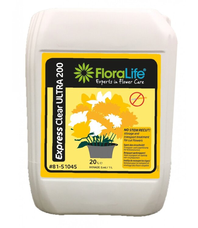 Floral Express Clear Ulitera voor snijbloemen | Inhoud 20 liter |  Per stuk te bestellen