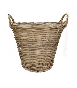 4A Mandwerk rotan Pot+handvat d45*40cm  | Per stuk