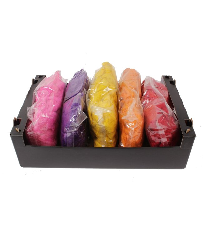 Fuzzy fibre 250 gram in poly Bright Mix colours | Per 5 stuks te bestellen