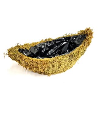 QC Planter Flat moss Oval L40cm B14cm Natural | Per 2 stuks