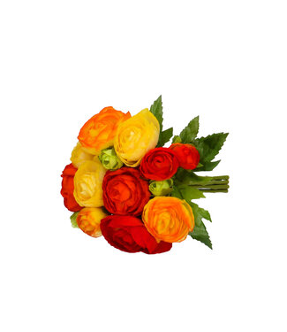 4A Orange/gelb/rote Ranunkeln Kunstblumenstrauß | Länge 20 Zentimeter | pro Stück