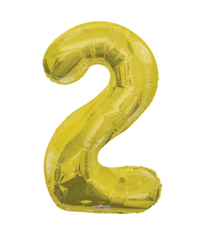 Ballon kaléidoscope en feuille d'aluminium, couleur or, figure 2 | Hauteur 85 centimètres | Commande par ballon