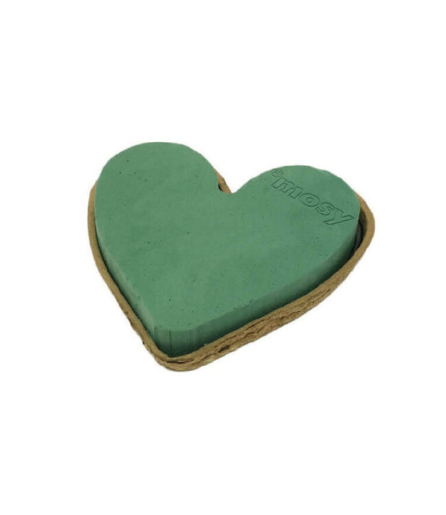 Mousse florale verte en forme de cœur Biodur | Hauteur 30 centimètres | Commande de 4 pièces