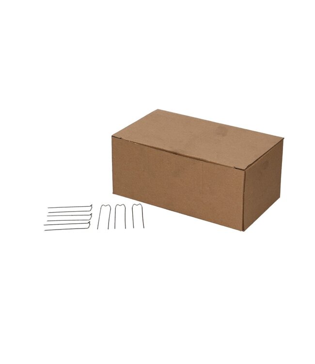 Grey stabbing staple wire | 10 millimetres wide | Length 50 millimetres | Weight 1 kilogramme | Ordered by the piece