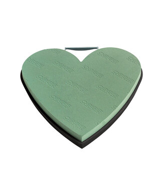 4A Green Oasis biodegradable floral foam Naturebase heart | Diameter 33 centimetres | Per 2 pieces