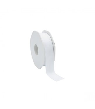 4A Tissu blanc avec ruban métallique | 23 millimètres de large | Longueur 20 mètres | Par pièce