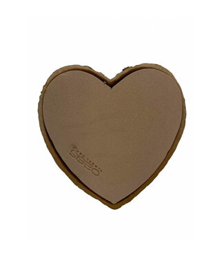 4A Brown Oasis biodegradable floral foam Biolit heart | Size 25.5 x 28 x 4 centimetres | Per 4 pieces
