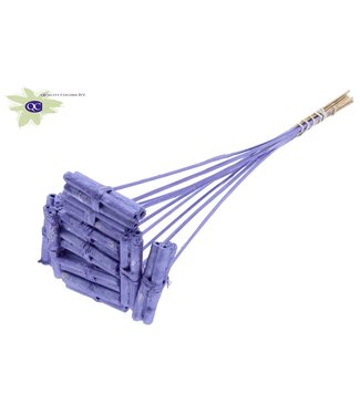 QC Jute Stick Posy on stem Metallic Purple | Per 50 stuks