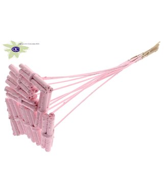 QC Jute Stick Posy on stem Covered Light Pink | Per 50 stuks