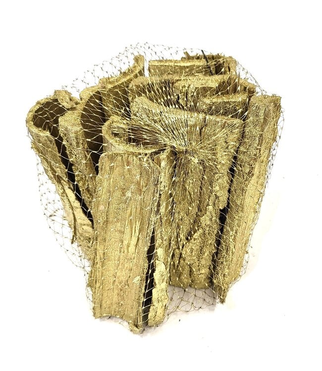 Poplar bark 500gr in net Gold | Per 4 stuks te bestellen