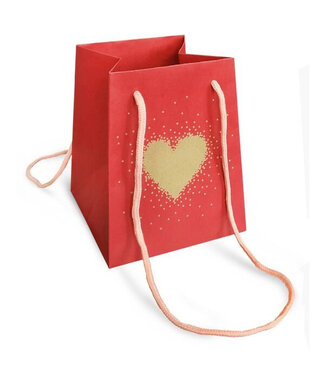 4A Moederdag Tas Heart glitter 18*15*15cm | Per 10 stuks