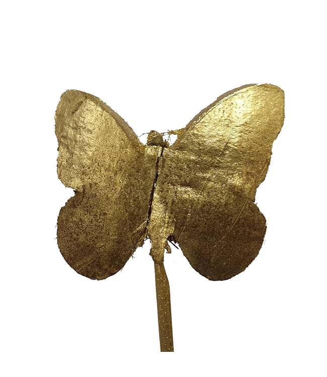 Coco butterfly on stem Gold | Per 50 stuks te bestellen