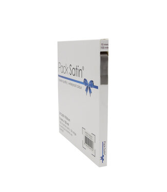4A Silver satin ribbon | Width 10 millimetres | Length 100 metres | Per piece